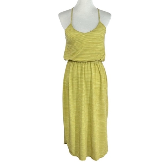 Prana Womens Ayla Dress Sz Small Citronell Tradewinds Stripe Shelf Bra - Picture 2 of 10